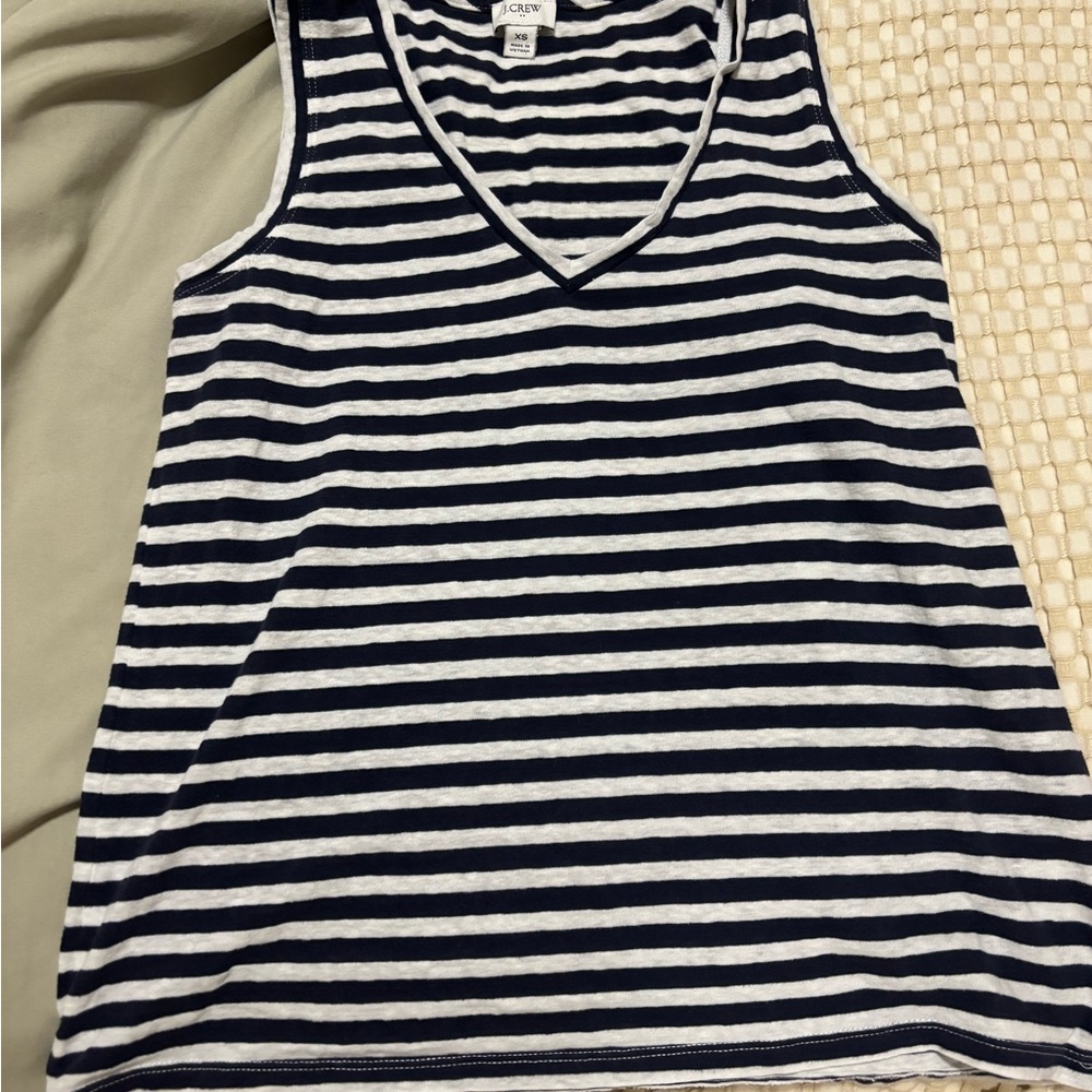 J. Crew Black and White Sleeveless Tank Top Relaxed Fit